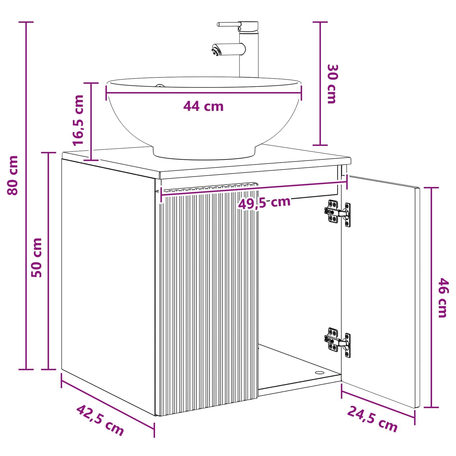 Lavabo da parete con lavabo, bianco lucido