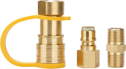 Solimeta Accesorios de conexión rápida de gas natural de 38 pulgadas, kit de desconexión rápida de manguera de propano de gas LP, kit de adaptador