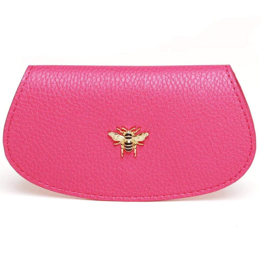 Alice Wheeler Pink (Hot ) Vegan Leather Bee Glasses Case