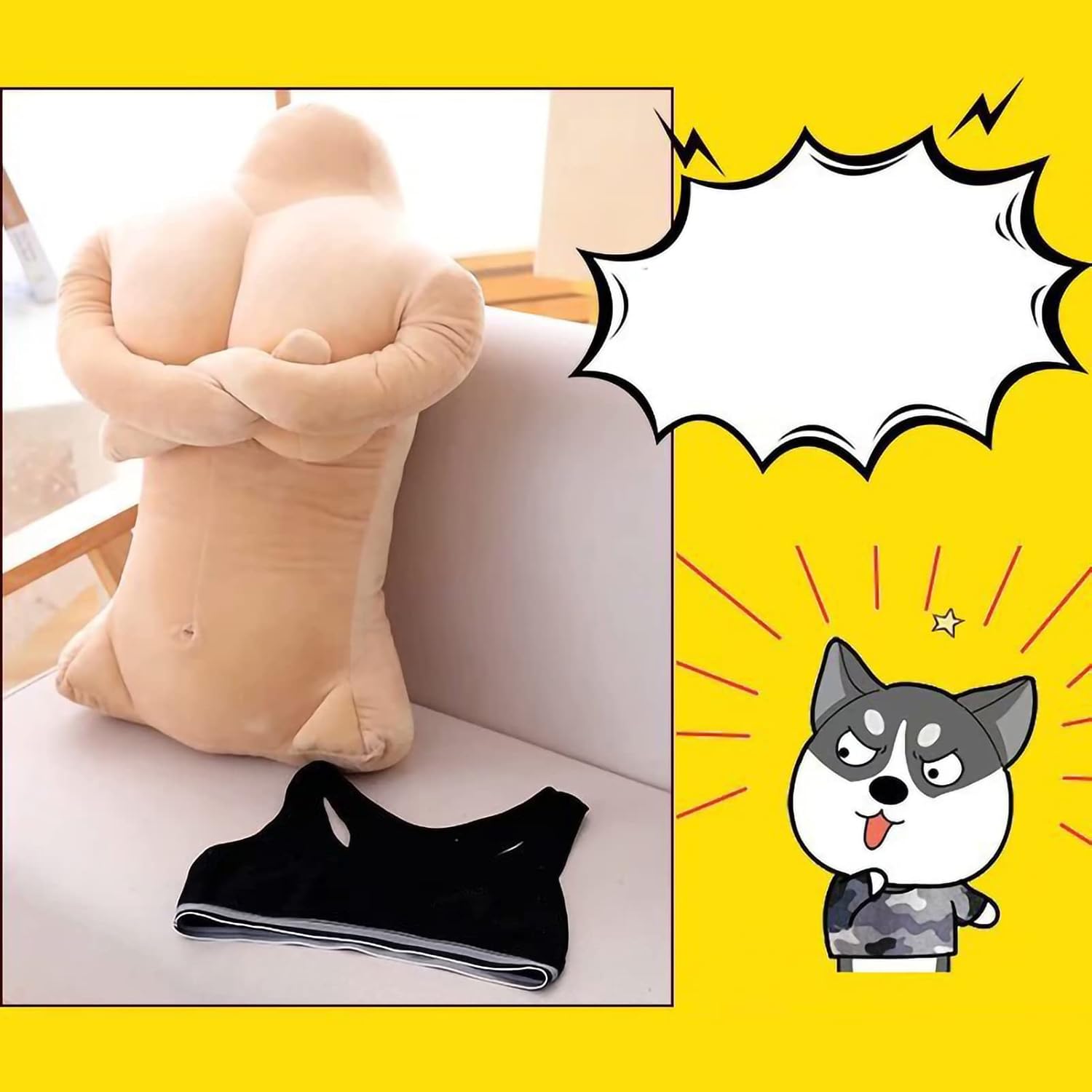 Plush Body Shaped Pillow for Stress Relief, Comfortable Support for Adults, Ideal Relaxation, Made of Plush and PP Cotton Material for Side and Back Sleepers (#3)