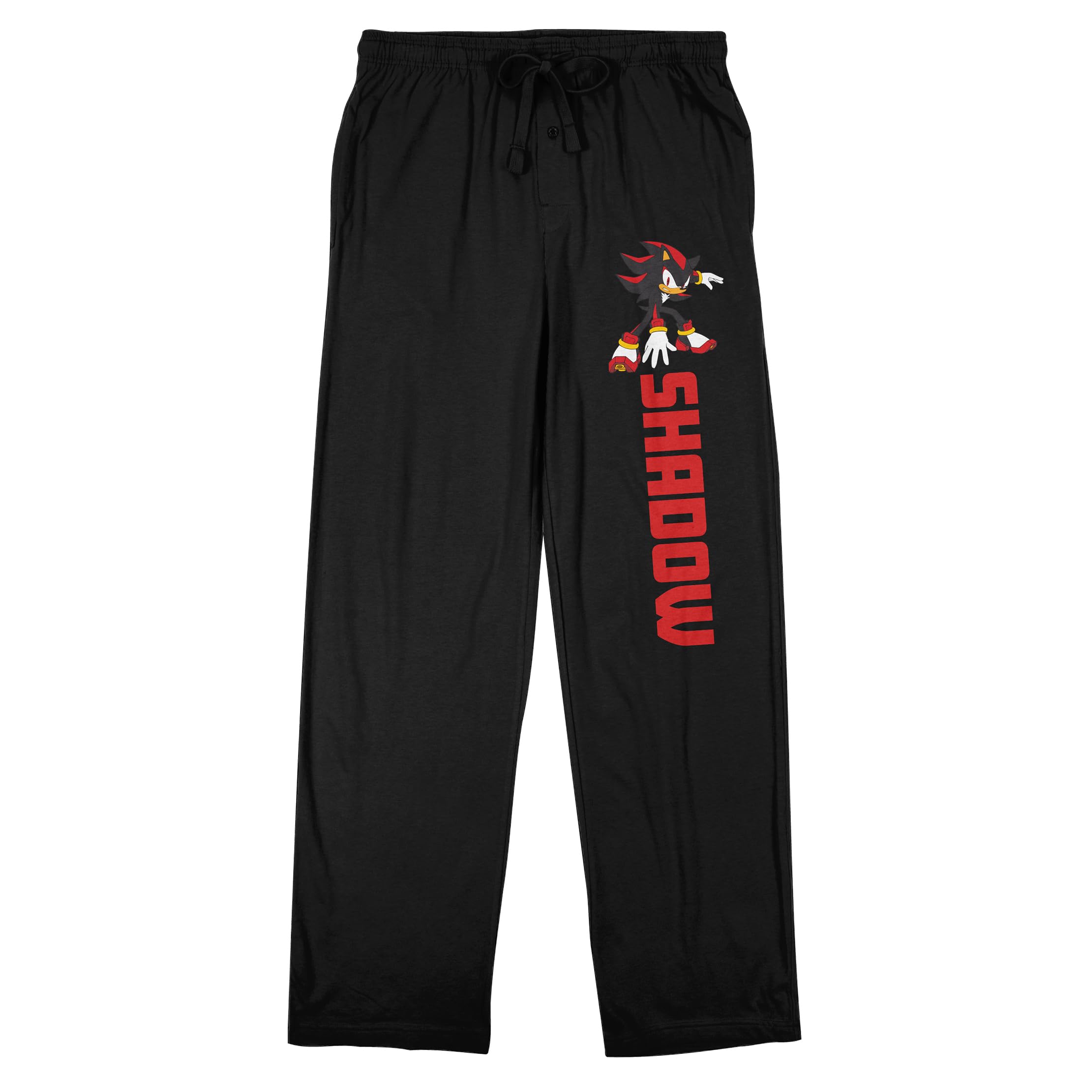 Bioworld Sonic The Hedgehog Shadow Pose Adult Black Sleep Pajama Pants, Black, M