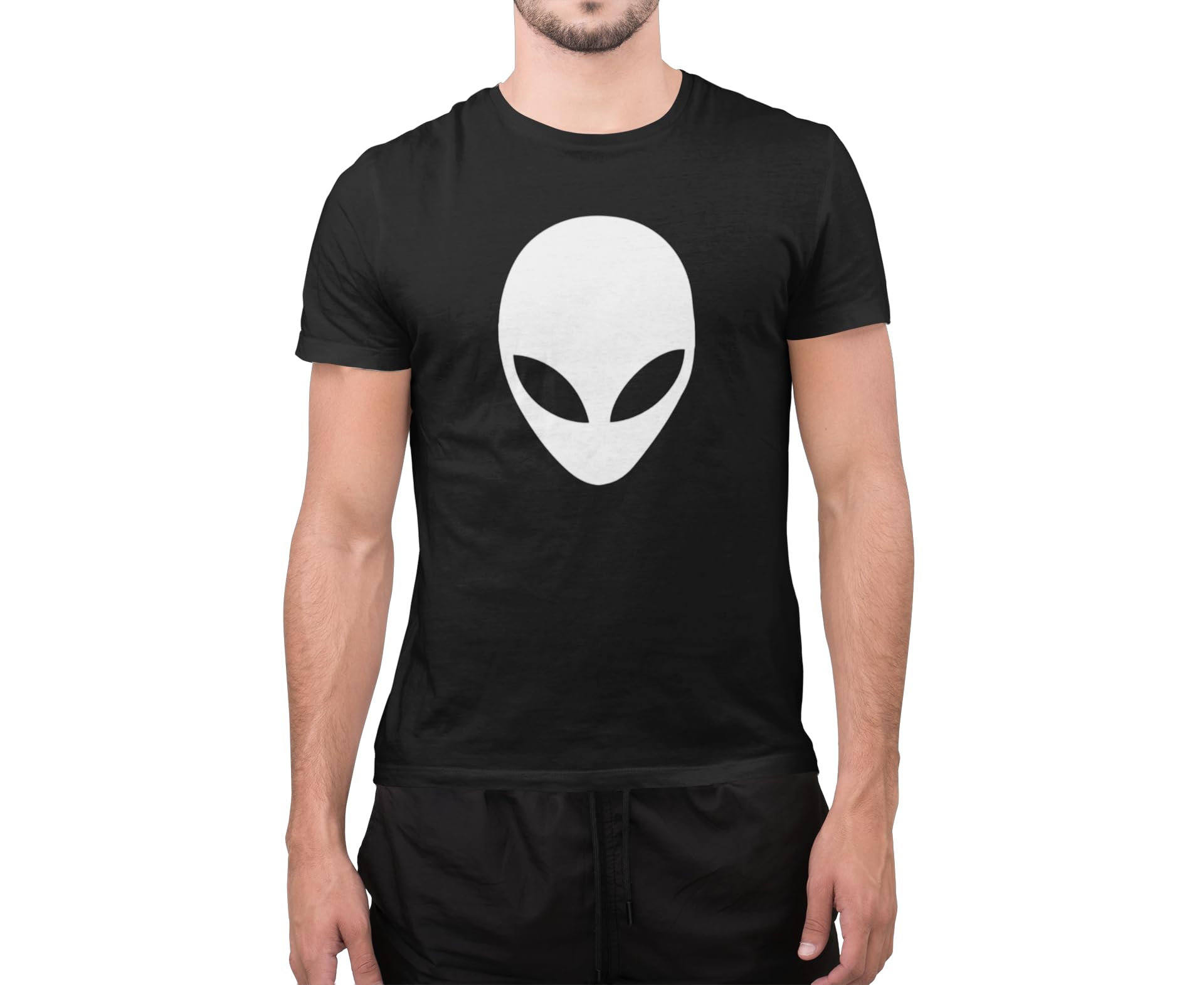 Graphic Impact Unisex Black Alien Mask Outer Life Earth Mars Novelty Tumblr Style Cute T-Shirt (, Xxlarge)