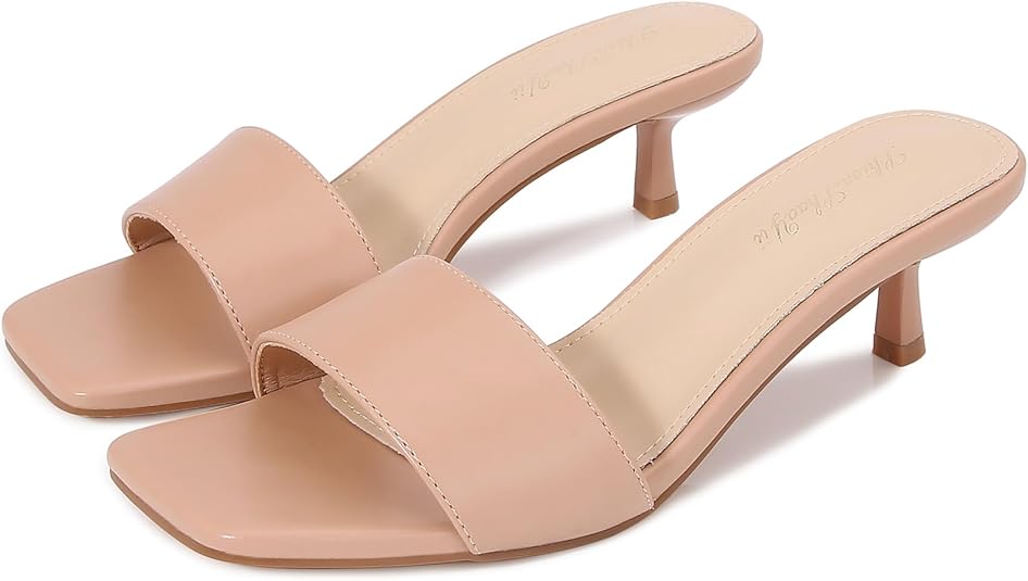 Vivienne Women's Kitten Heels Slip-On Sandals