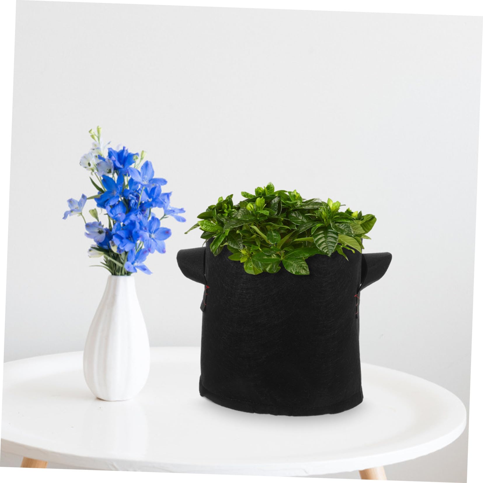 12 Pièces Lot Culture Tissu Non Tissé Épais avec Poignées Sacs de Jardinage Respirants pour Pommes de Terre Tomates Fleurs et Légumes Noirs