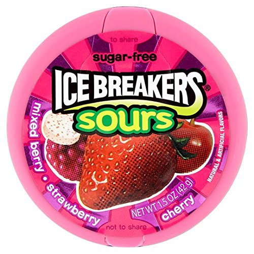 Ice Breakers Sours - Menta mixta de bayas sin azúcar, 42 g