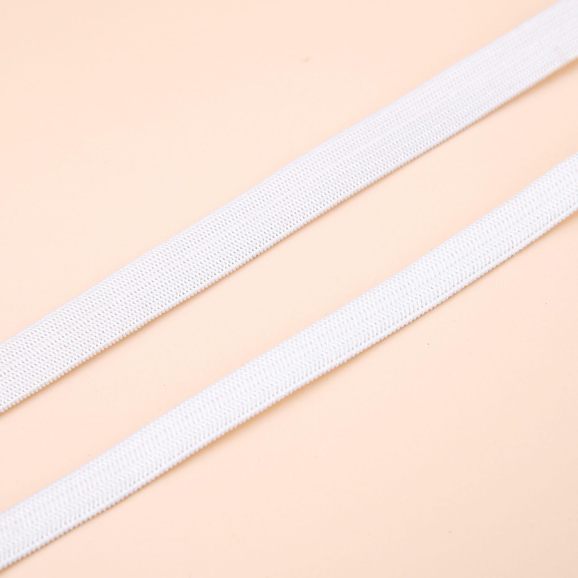 Biais élastique Pré-plié Mat 20 Mm De Large - Blanc Conditionnement Au Mètre - 1,25