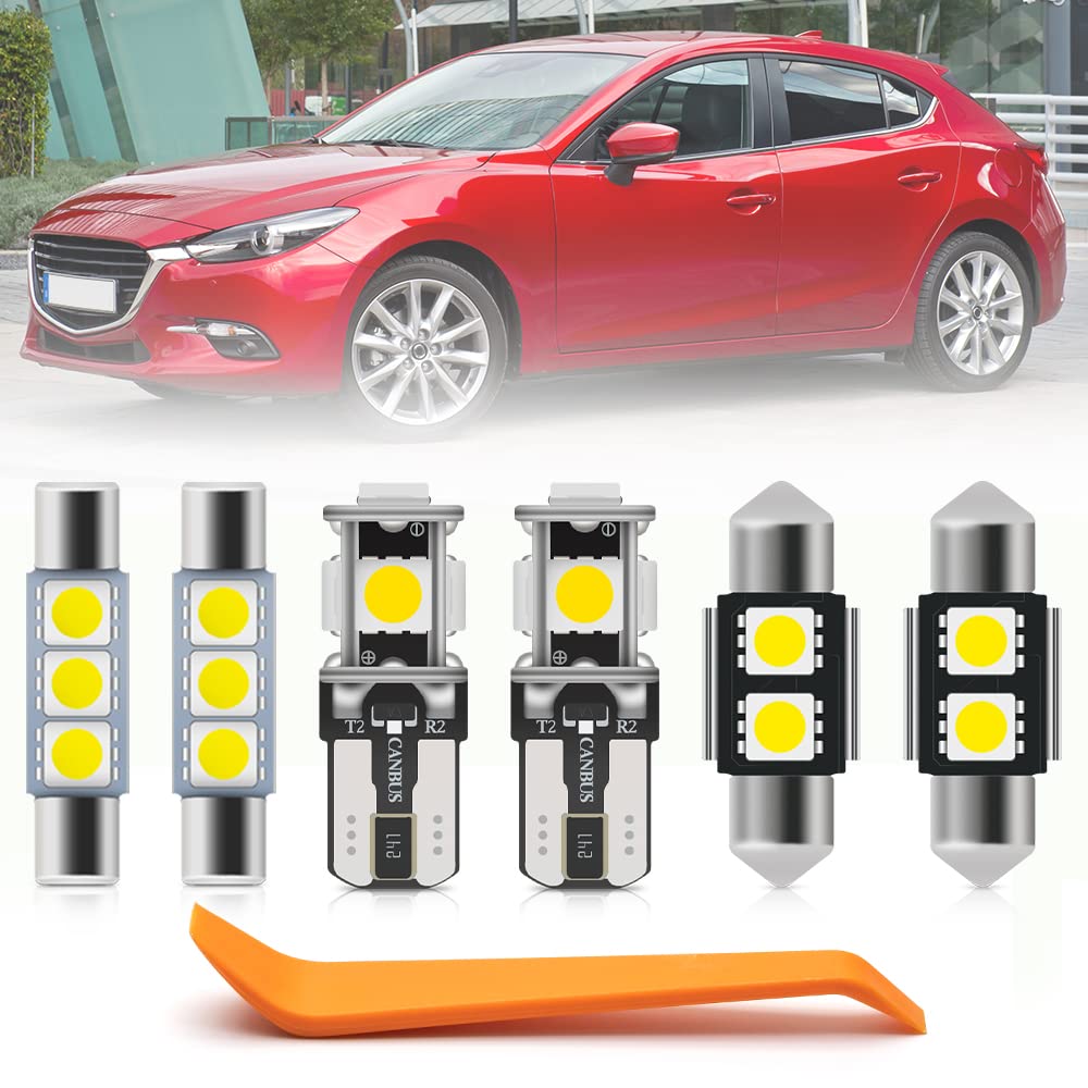 9pcs Super Bright Interior LED Lights Bulb Kit for Mazda 3