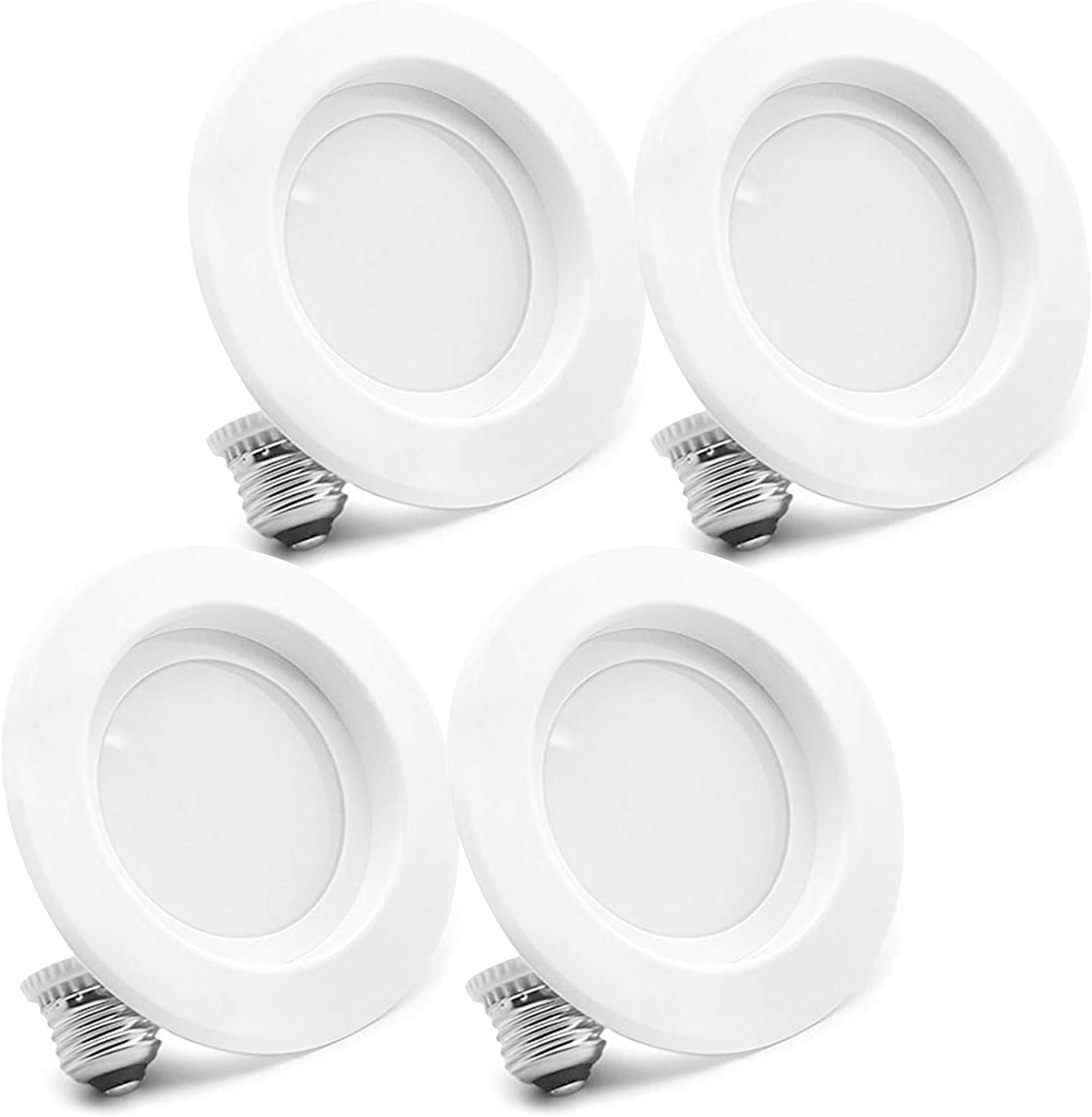Bioluz LED 4 Pack 4” LED Retrofit Recessed Lighting, 65W Replacement (Uses 10W), 700 Lumens, 90 CRI, Dimmable LED Light Bulbs, 3000K Soft White, UL-Listed, CEC JA8 Title 24 Light Fixture
