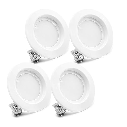 Bioluz LED 4-inch Ceiling Light Fixture, 4-Pack – 13W, 90