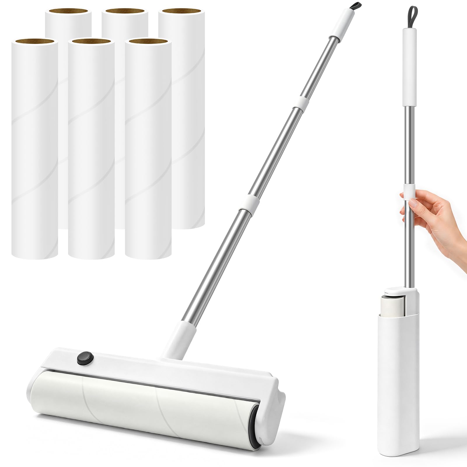 Newthinking Large Lint Roller with 420 Refills and Long Handle for Pet Hair