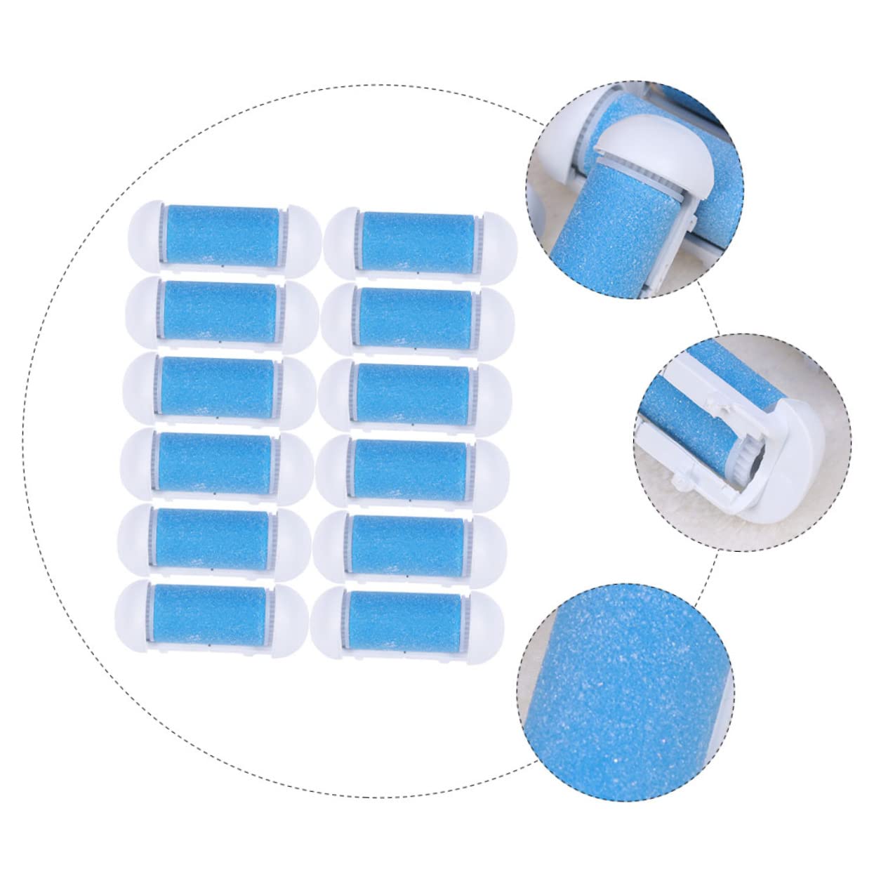 FRCOLOR 3 Juegos De Limas Electrónicas De Repuesto Para Pedicura Limas De Repuesto Para Pies Con Rodillo Portátiles Y Ligeras 12 Unidades X 3