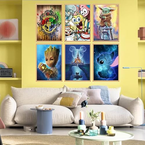 6 Pack Cross Stitch Kits, Veguude Cartoon Counted Stamped Cross Stitch Kits, Cross Stitch Kits For Beginners, Embroidery Kit Arts And Crafts For Home Decor Needlepoint Counted Kits [11Ct 9.84X13.78In] #TOP1