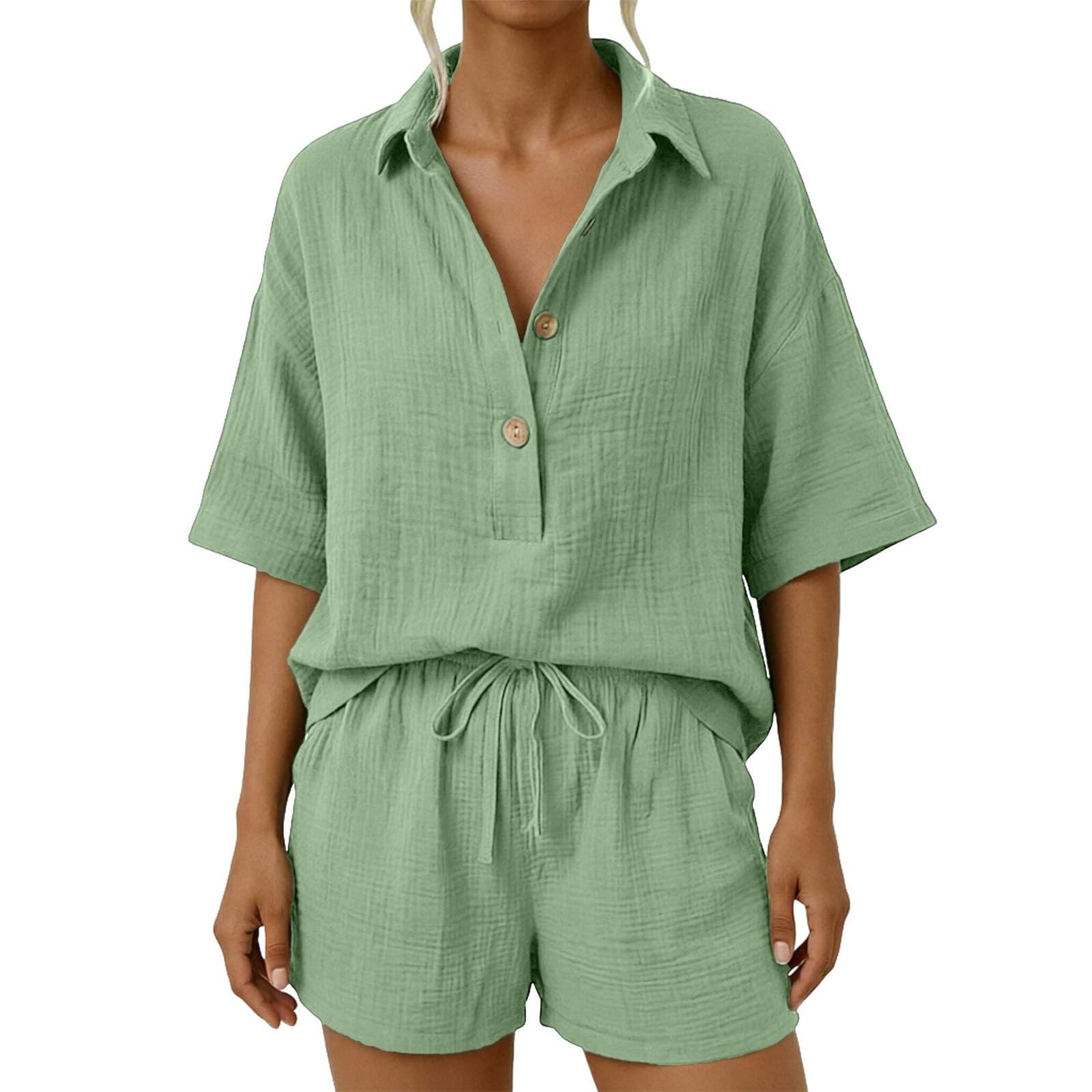 Conjunto casual de dos piezas de ropa de verano ligera para mujer con pantalones cortos de moda 5
