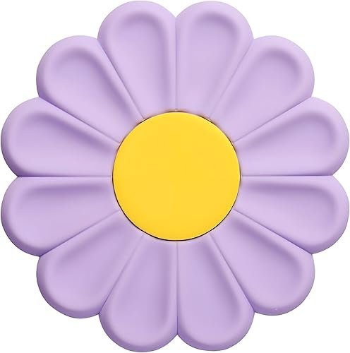 Salvamanteles Daisy para ollas y platos calientes, 6.7 pulgadas, redondos, flexibles, de silicona, soportes calientes, posavasos antideslizantes,