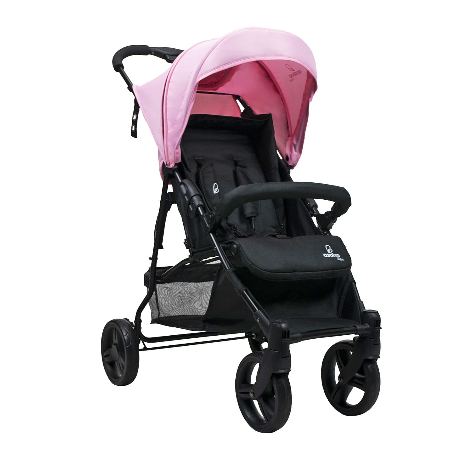 Asalvo CÁDIZ Silla de Paseo Ultraligera para bebé, Carrito de paseo, Respaldo Reclinable, Cochecito urbano, Arnés 5 Puntos, SPF50+, Capota con Ventana, Manejable y Máxima Seguridad, Hasta 17 kg, Rosa