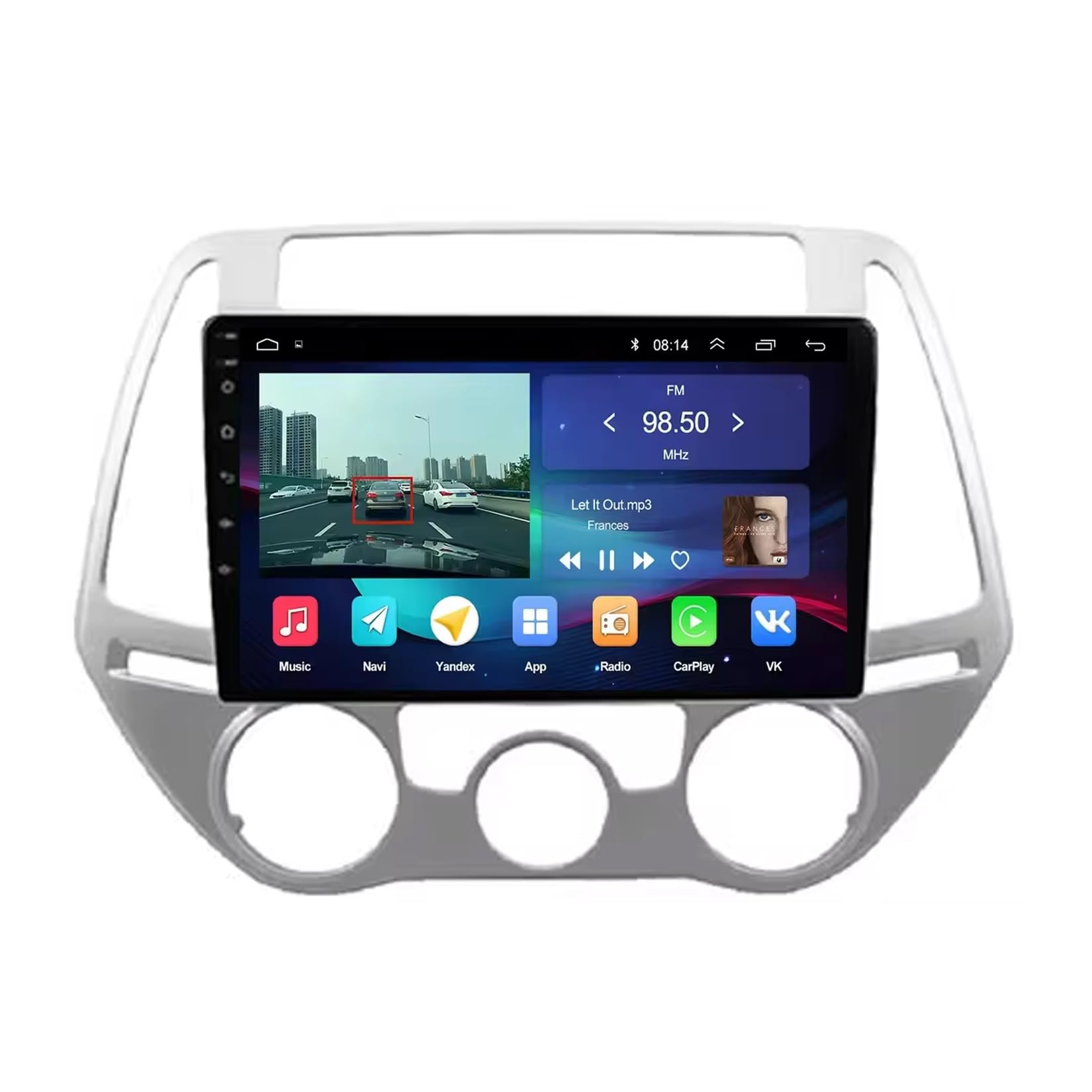 Wyświetlacz Carplay dla Hyundai i20 2012-2014 Przenośne Radio Samochodowe Z Ekranem Dotykowym Hd, Funkcją Mirror Link I Carplay;, 8 Rdzeń 6G+128G