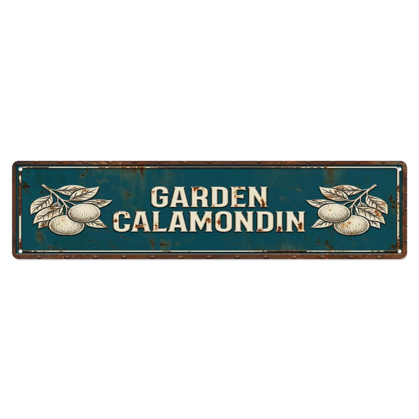 GARDEN CALAMONDIN Vintage Citrus Rustic Farmhouse Metal Tin Sign