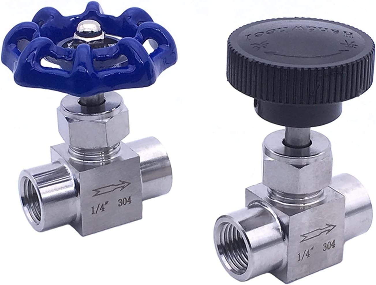 1pc SS Flow Regulating Valve 1/8" 1/4" 3/8" 1/2" Female Thread Globe Valve for Faucets and Suppression Applications(1/4 Inch black Handle)