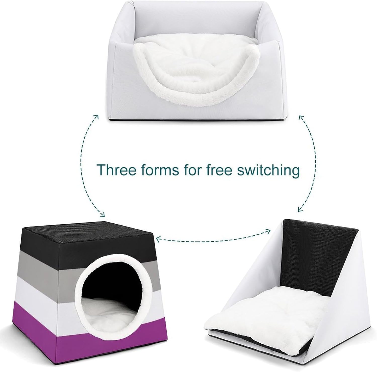 Generic Asexual Flag Cat House for Indoor with Spacious Cat Nest, style-7-4