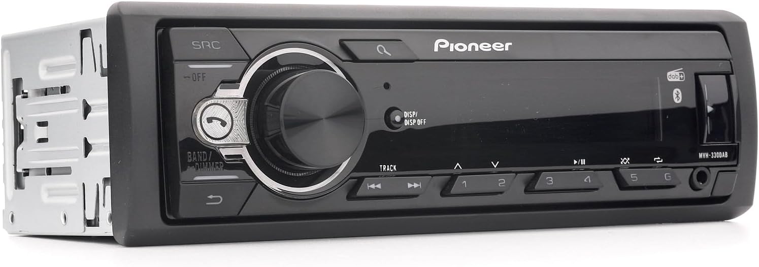 MVH-330DAB 1-DIN receiver with DAB/DAB+, Bluetooth, Red illumination, USB and compatible with Android devices.