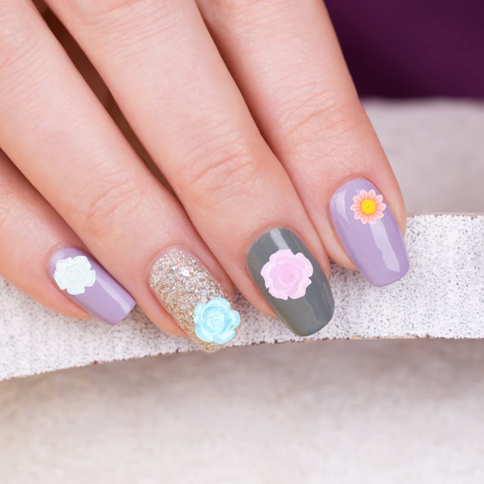 minkissy Set Di 3 Perline in Resina A Forma Di Fiore Di Rosa Con Retro Piatto Ciondoli Decorativi Per Manicure A Forma Di Pipistrello Per Gioielli Di Nail Art