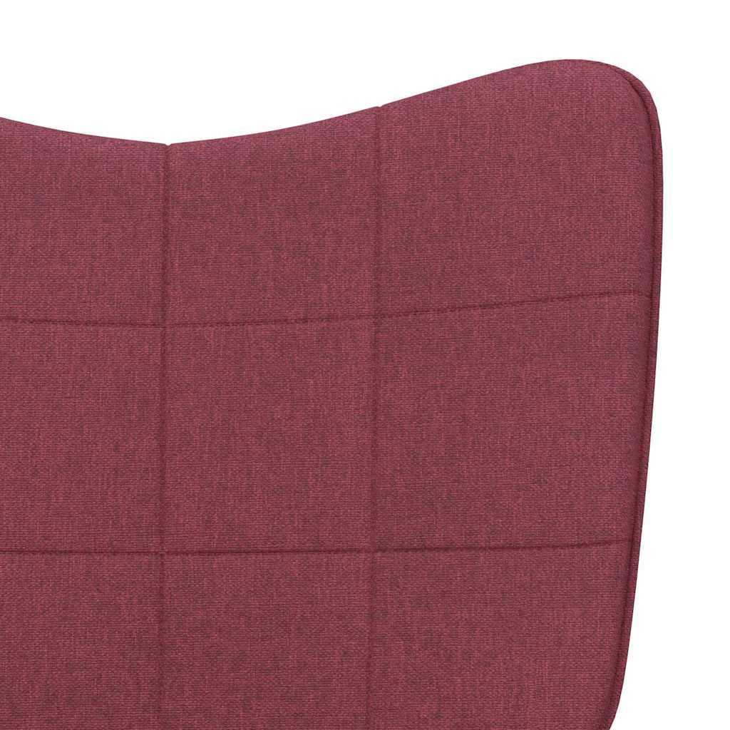Lot de 2 fauteuils à bascule avec repose-pieds rouge vin en tissu
