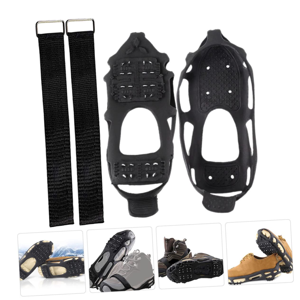 SHERCHPRY 1set - Ice Grippers for Shoes TPE and Traction Cleats for Climbing Hiking Fishing and Activities Lightweight Easy to Use Comfortable