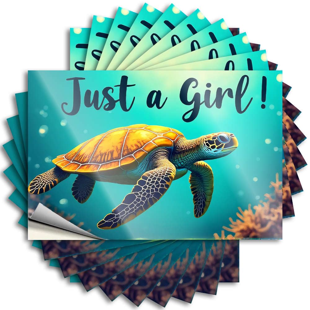 Fzfn Girls Colour Decal Friends Durable Vinyl - Underwater Adventure: Just A ! Garage For Drinking Use(8X12cm)