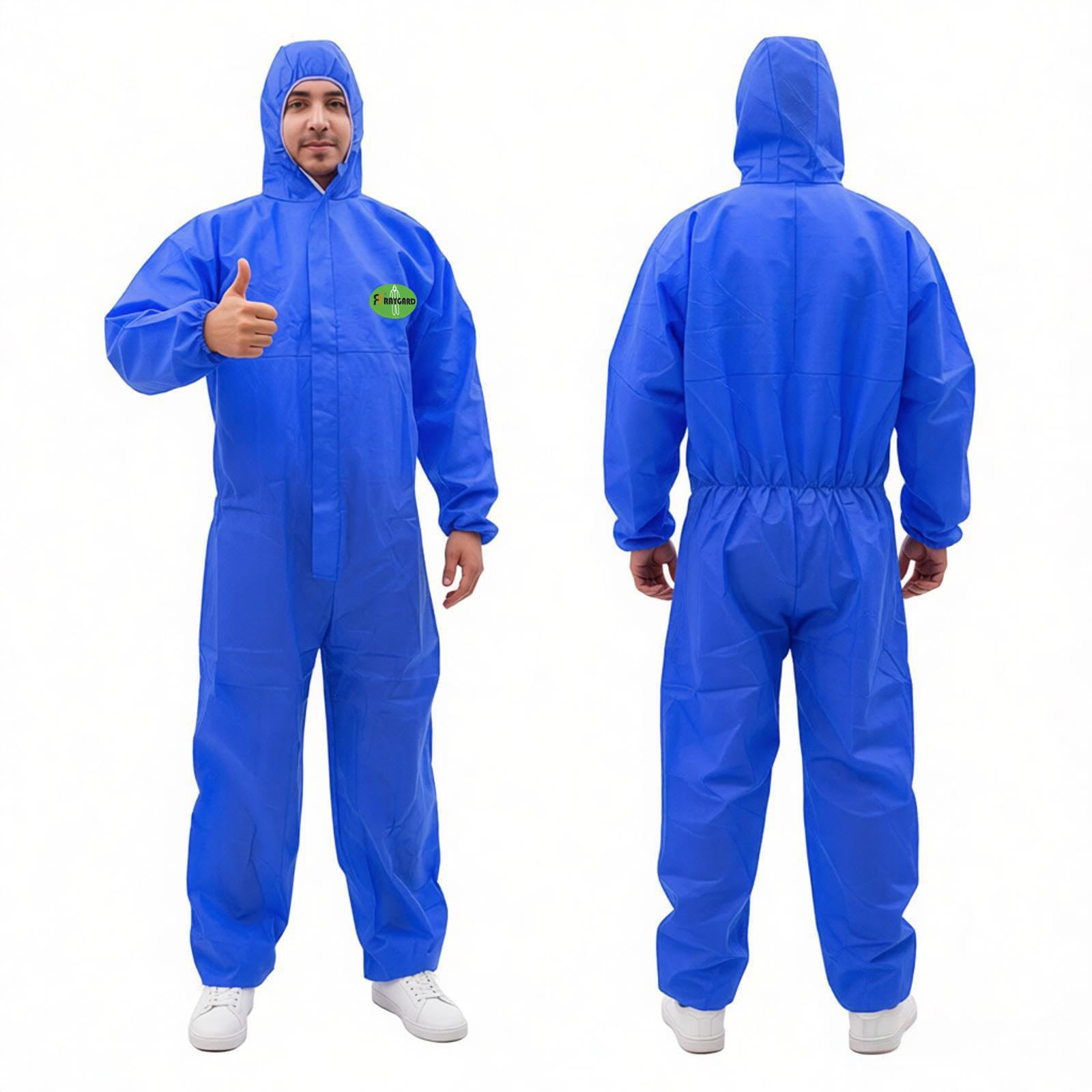Painting Protective Suit, SMS Full Body Hazmat Suits Coveralls with Hood and Elastic Wrists for Mechanic Work