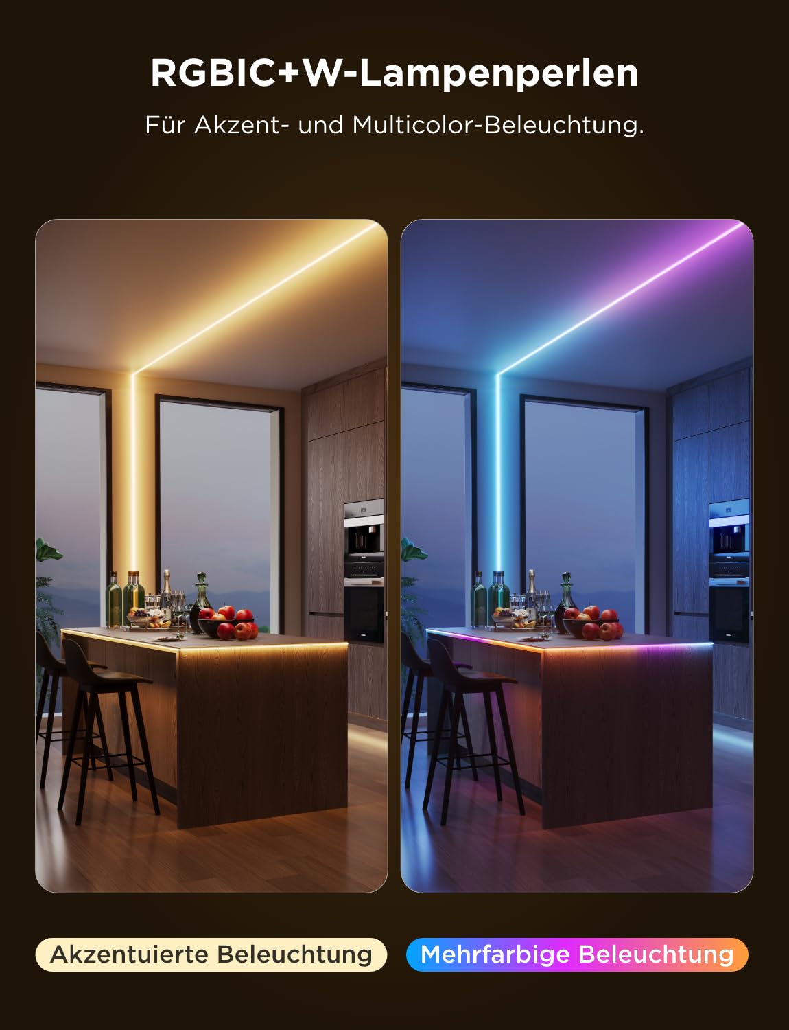 Govee COB Strip Light Pro 3m Smart LED Streifen RGBIC Warmweiß 3780 LEDs 1350lm Kompatibel Alexa Google Assistant Matter Schneidbar Musik Sync