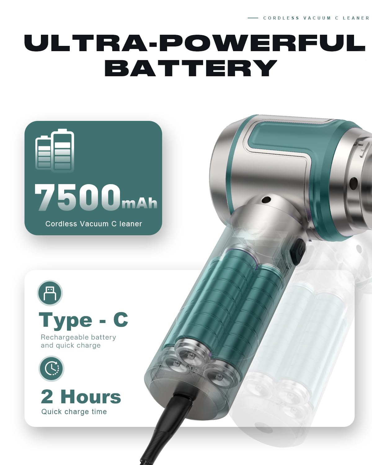 Aspirateur à Main, 27000Pa Aspirateur Voiture Puissant sans Fil