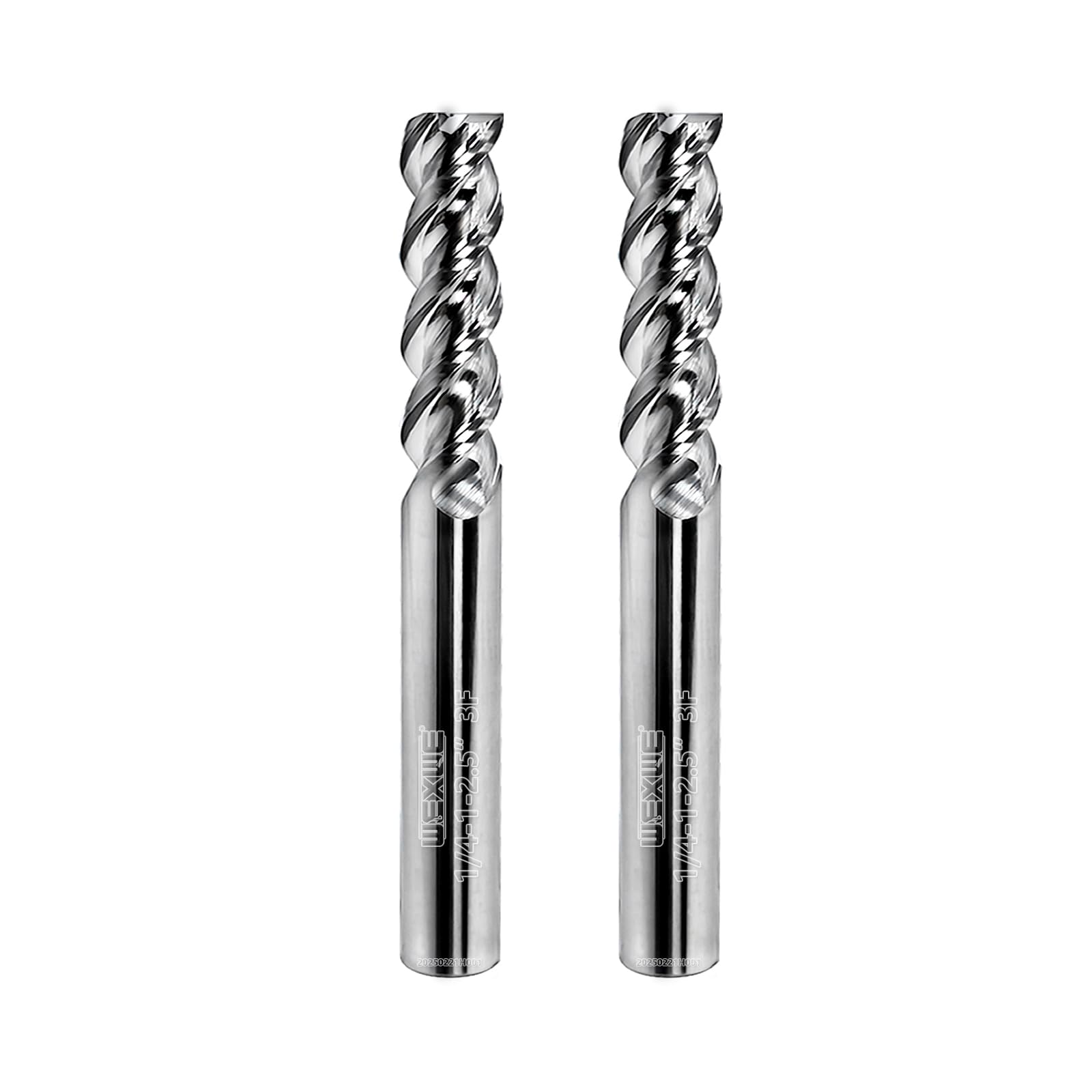 WEXWE Tools Finishing Carbide End Mill for Aluminum Cutting, Milling High Glossy Surface, U-Type Design Square Milling Cutter, 3 Flute Mill Bits Sets