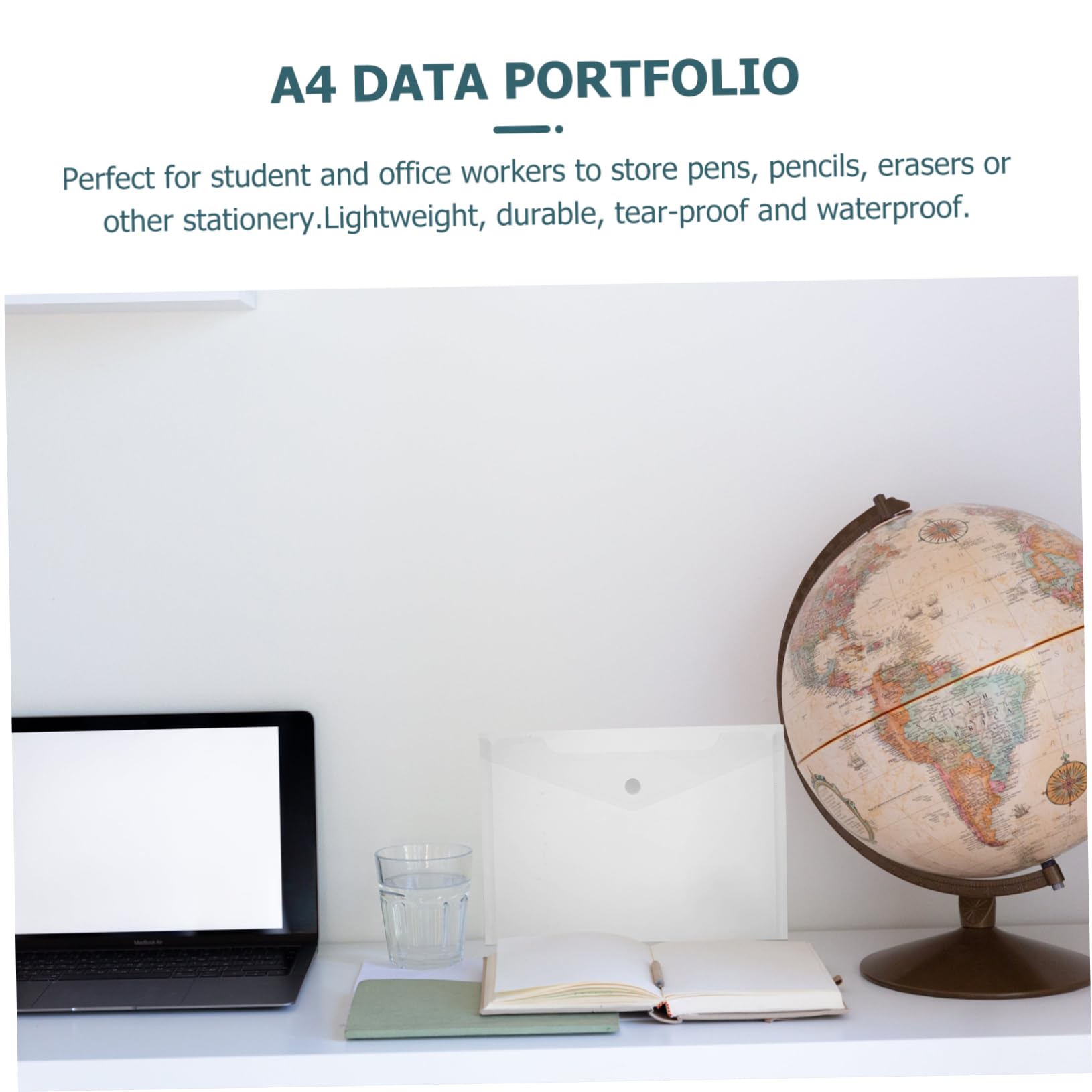 OSALADI Borsa Portadocumenti A4 in Plastica Trasparente Chiusura a Bottone, 40 Pezzi, Custodia per Documenti Ufficio, File Bag Waterproof per Studenti e Lavoro