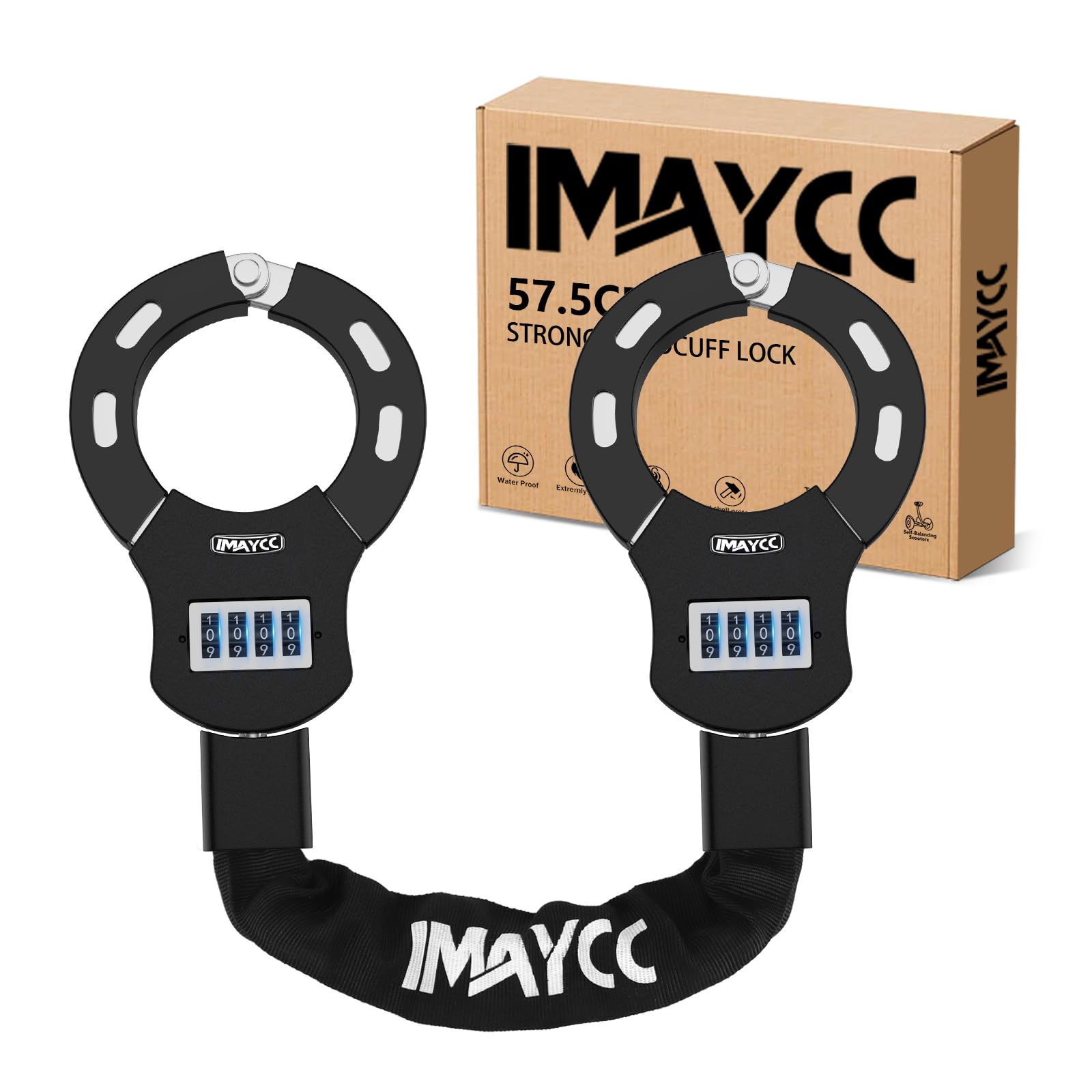 IMAYCC Cerradura para scooter E con código numérico, 8 mm de grosor para scooter eléctrico, cerradura de esposas para scooter eléctrico, candado de bicicleta, candados de alta seguridad, motocicleta