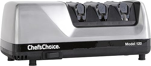 Chefs Choice afilador de cuchillos profesional de 3 capas afilador de 120 diamantes Metal cepillado