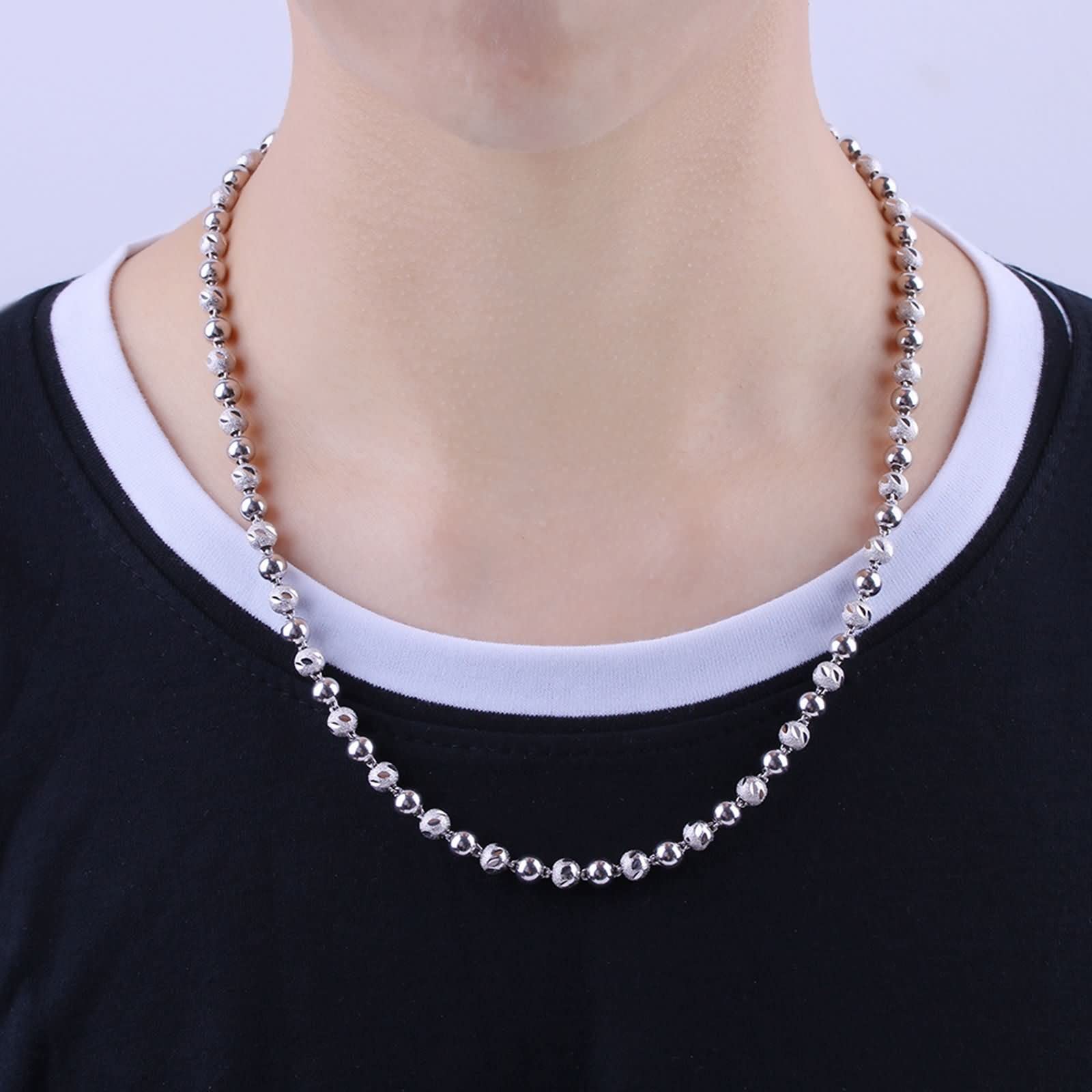 Collanine Donna Moda,Catenina Donna 40-45 cm Catena 4mm Catena Sfere Collana in Argento 925 Donna Catena Collana Donna Argento