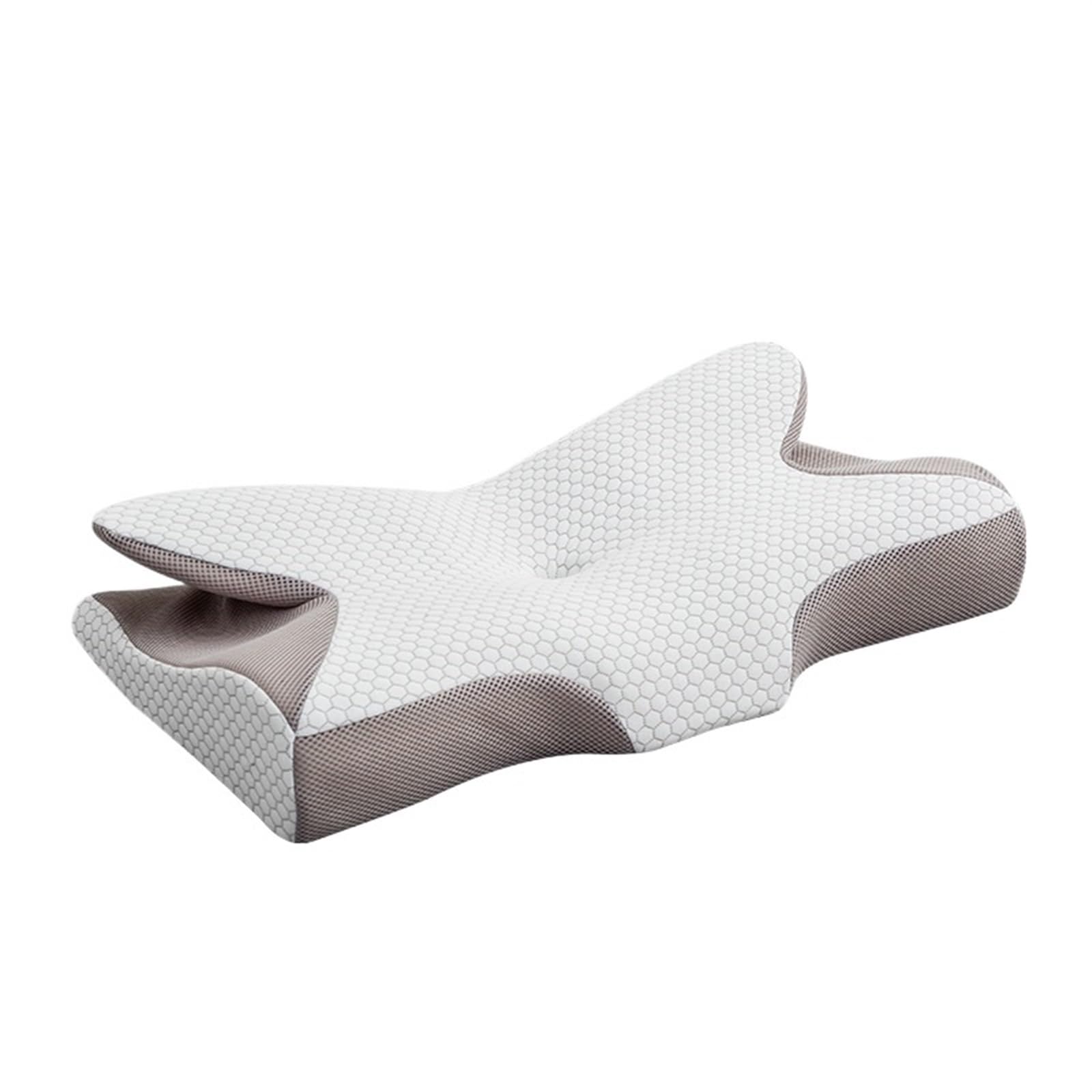 Almohada De Espuma Con Memoria Almohada ortopédica de espuma viscoelástica for dormir, almohadas for vértebras cervicales y cuello en forma de mariposa de rebote lento for dormir de espalda y de lado