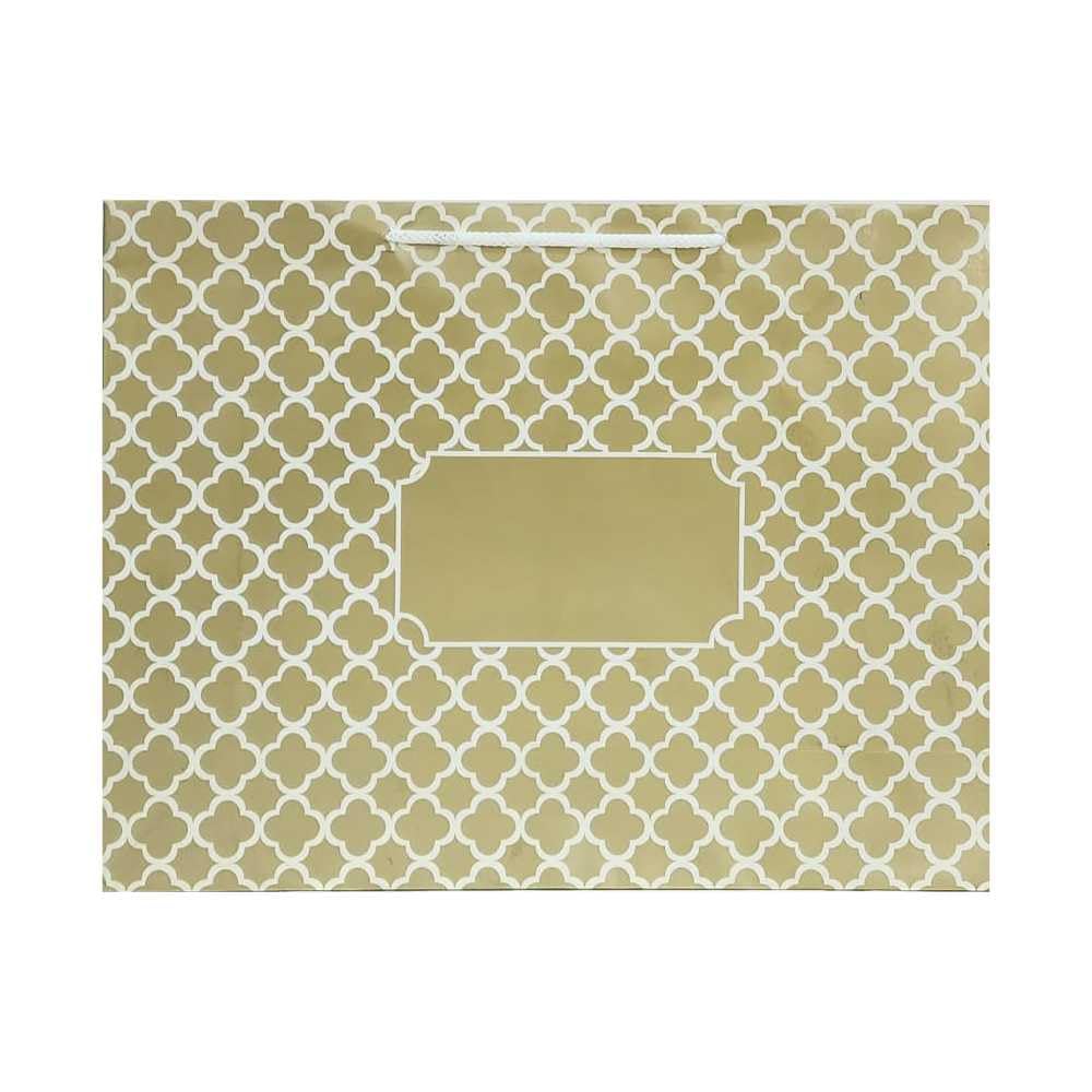 Artemisia-Design Studio by Dewangi Jhaveri -Gift Paper Bags-Golden Morrocon Jali-Mh(Pack Of 10)Size-10X3X4-Inch