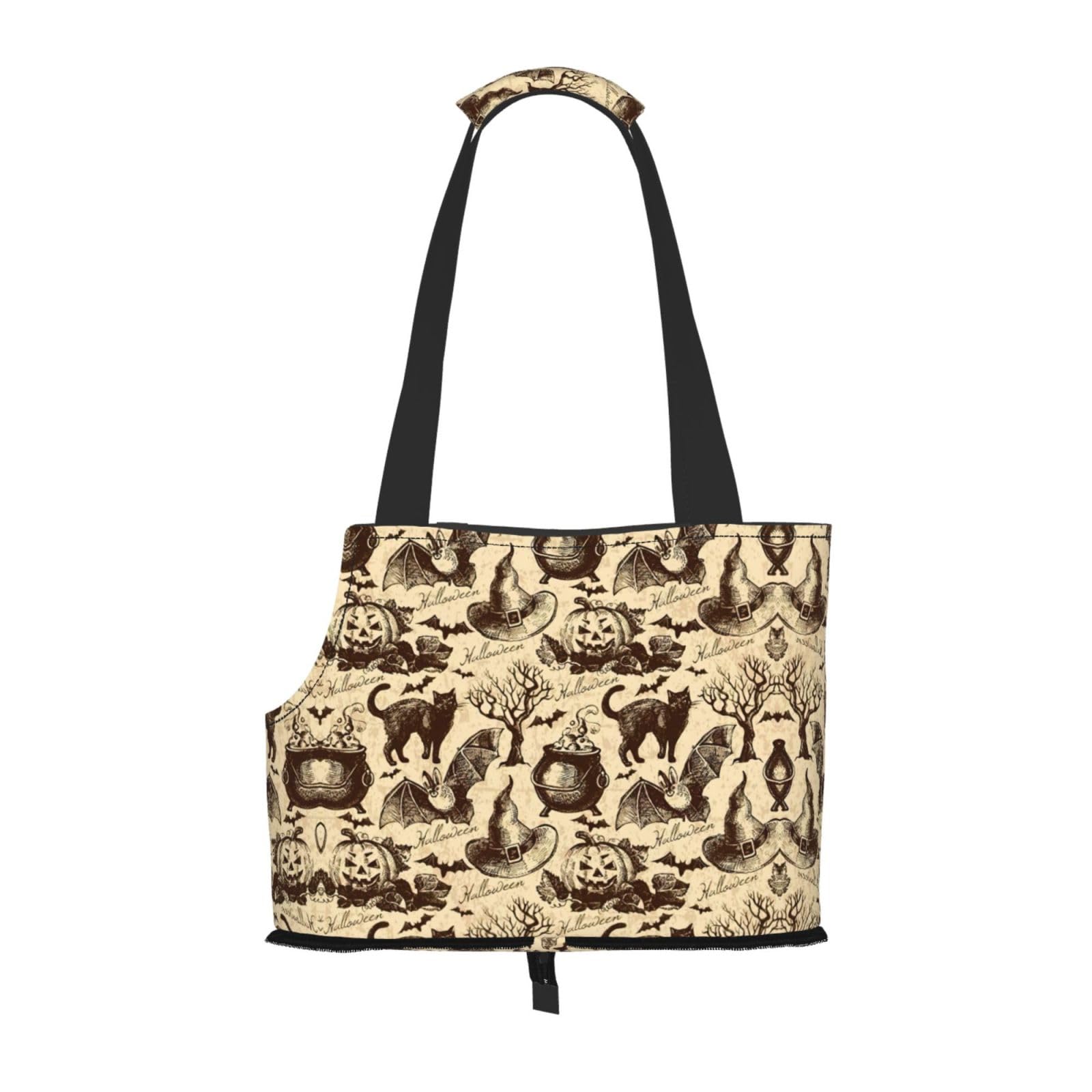 Sac de transport pour petits chiens et chats avec joli motif chapeau de sorcière