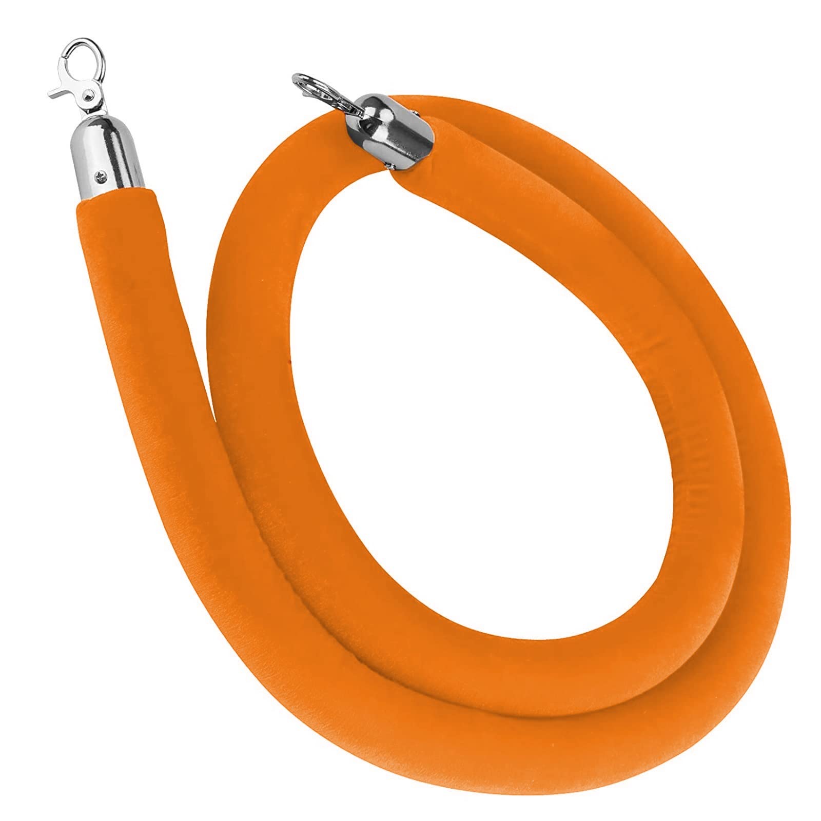 Aioneer Customizable Green Velvet Rope With Hooks, 2.5M Tall Stanchion Post For Crowd Control In Restaurants, Hotels, And Cinemas – Durable And Stylish Barrier Solution-Orange-1.2m/4ft/47inch