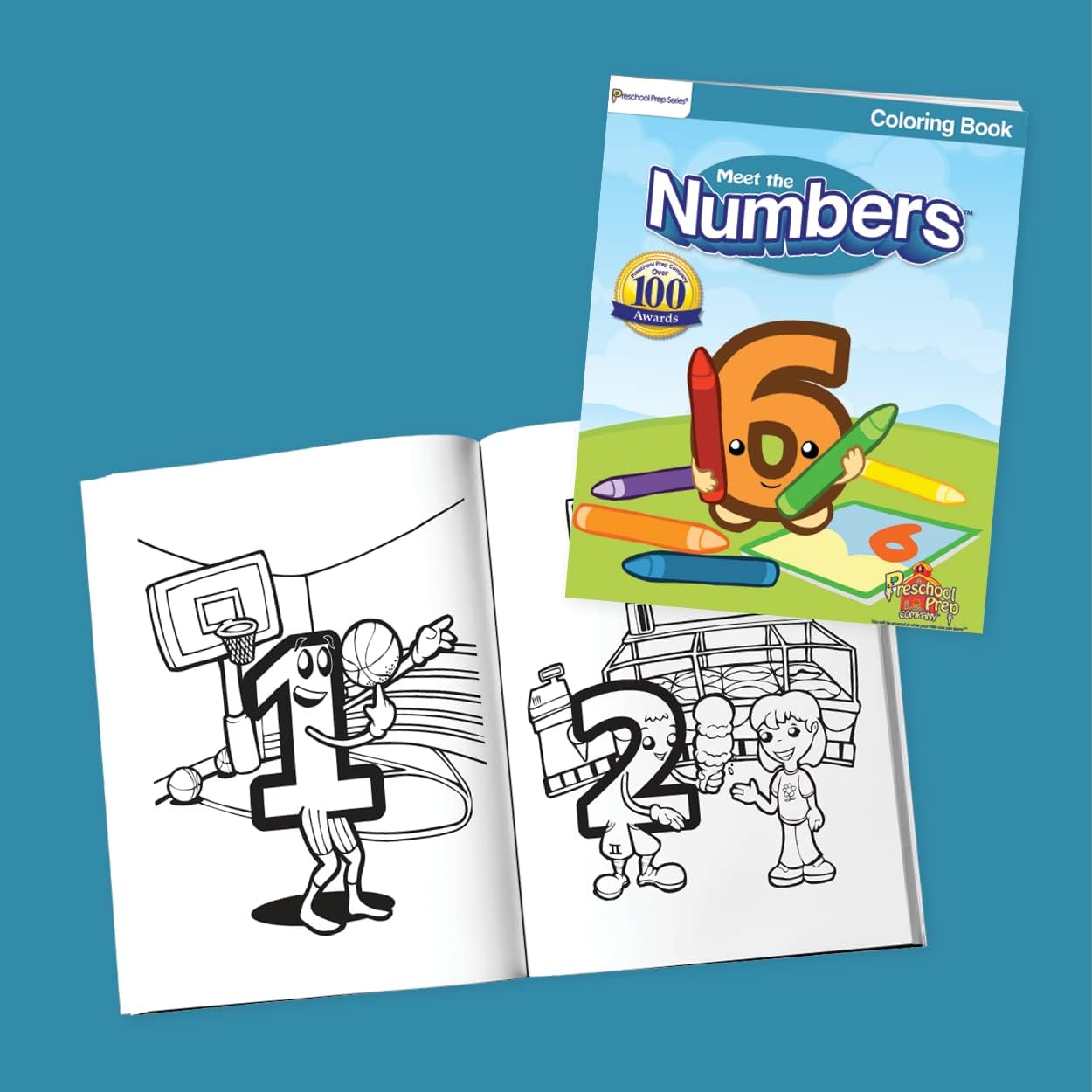 Preschool Prep Company Basics/Reading Coloring Book Bundle - 8 Coloring Books – Meet The Letters, Numbers, Shapes, & Colors, Meet The Sight Words, Meet The Phonics Letter Sounds, Digraphs, & Blends!