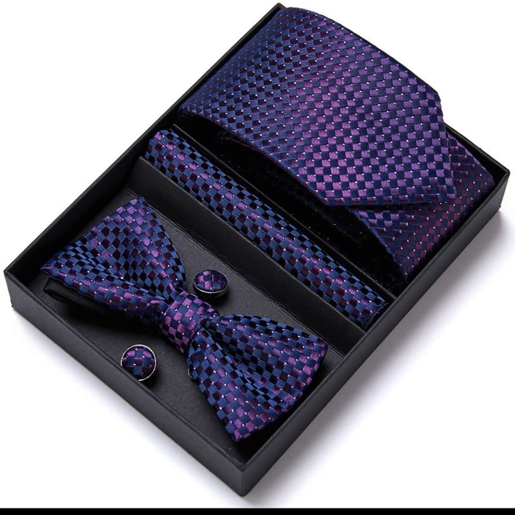 Krawaty, Zestaw męskich muszek i chusteczek Bowtie Slim Krawat Pudełko
