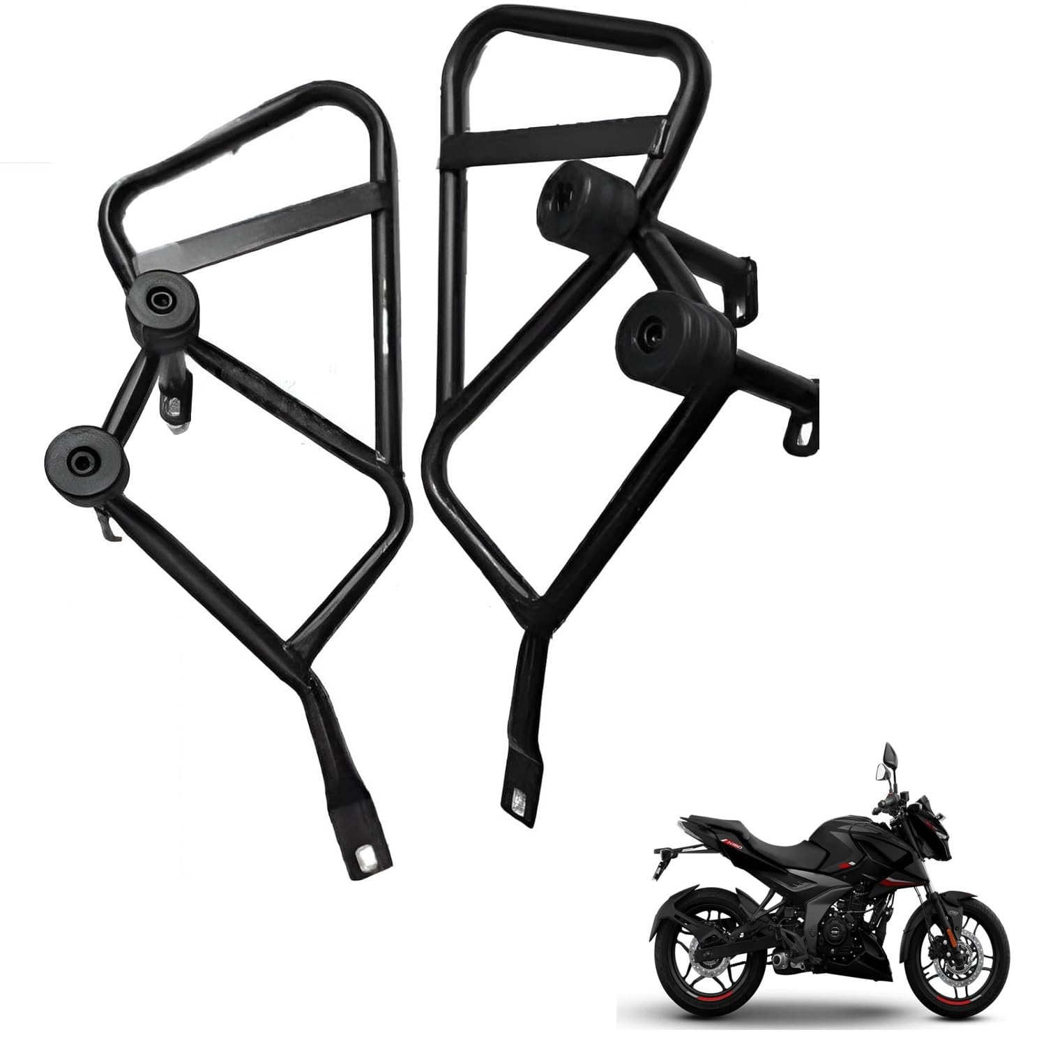 GadiBike Heavy Duty Bike Frame Slider Bike Crash Guard Black for Bajaj Pulsar N160/ N250