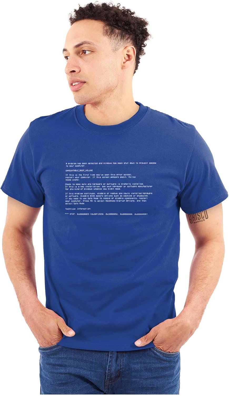 Blue Screen of Death Virus Techie Graphic T Shirt Men or Women
