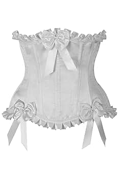 Amazon.com: Top Drawer White Steel Boned Burlesque Underbust