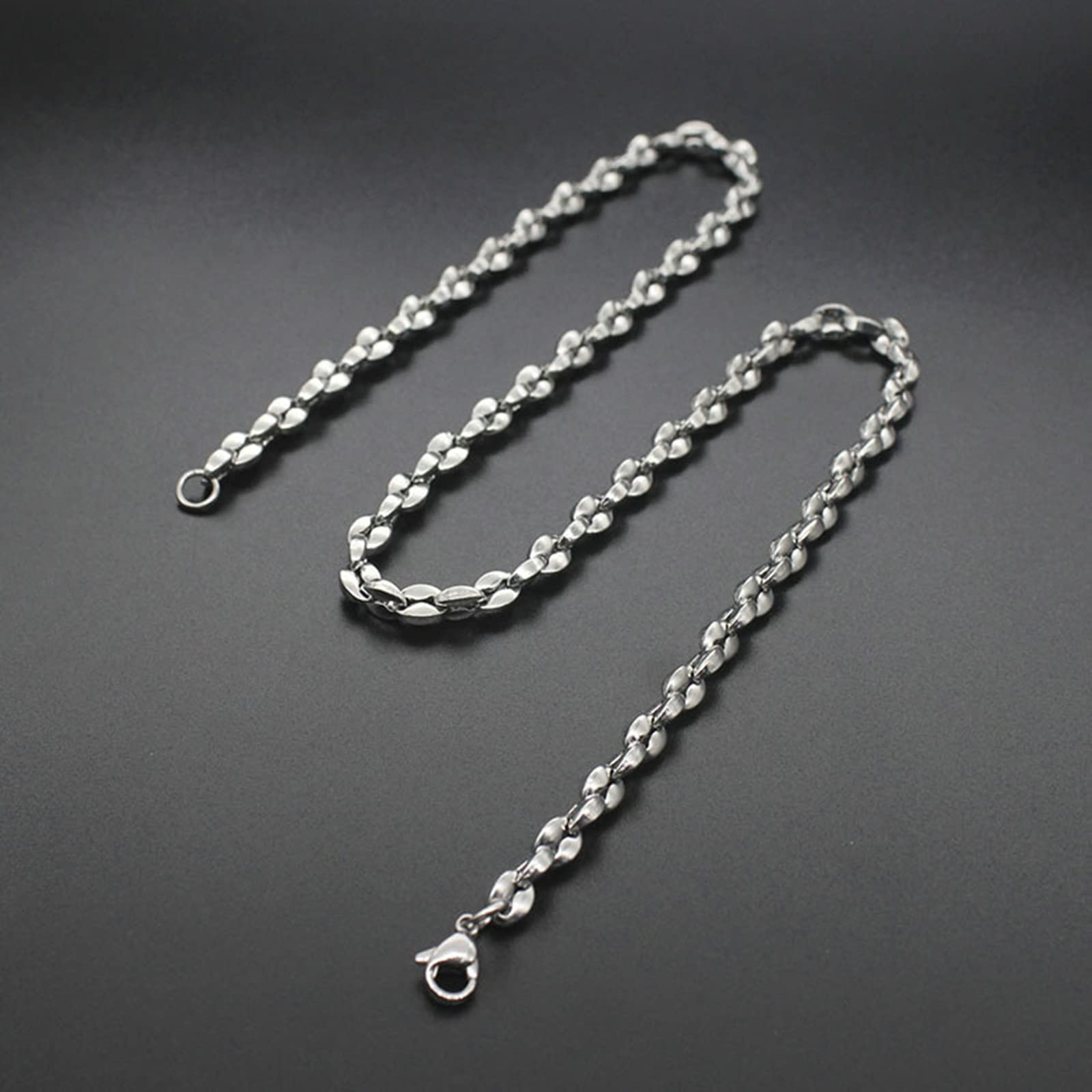 FLXHHX Gold Kette mit Metallschliff für Männer & Jungen (5-7mm, Stahl)