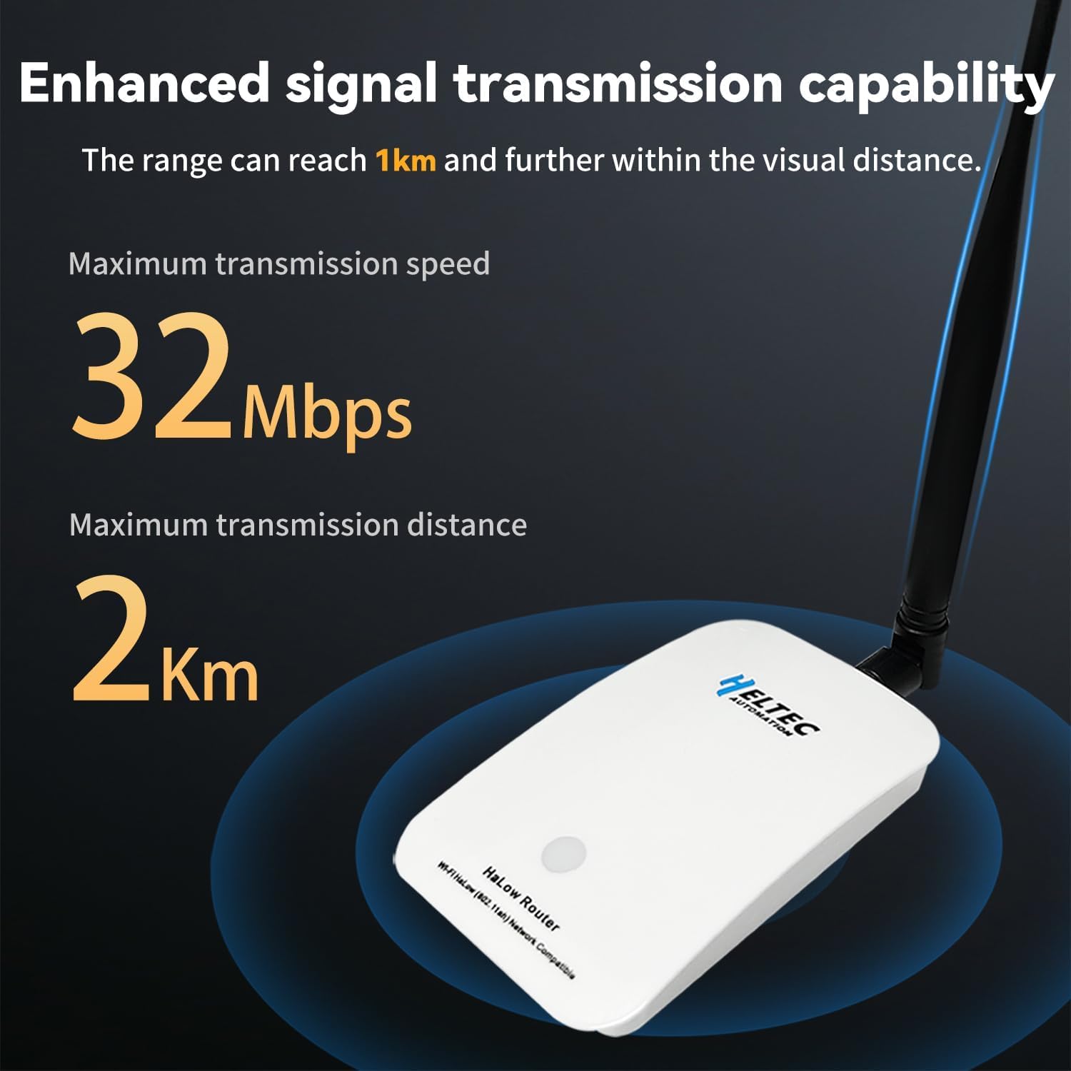 Heltec Pont sans fil point à point, WiFi HaLow, pont sans fil longue portée avec 802.11ah, prend en charge une distance de transmission extérieure de 2 km, idéal pour les drones, la robotique, les