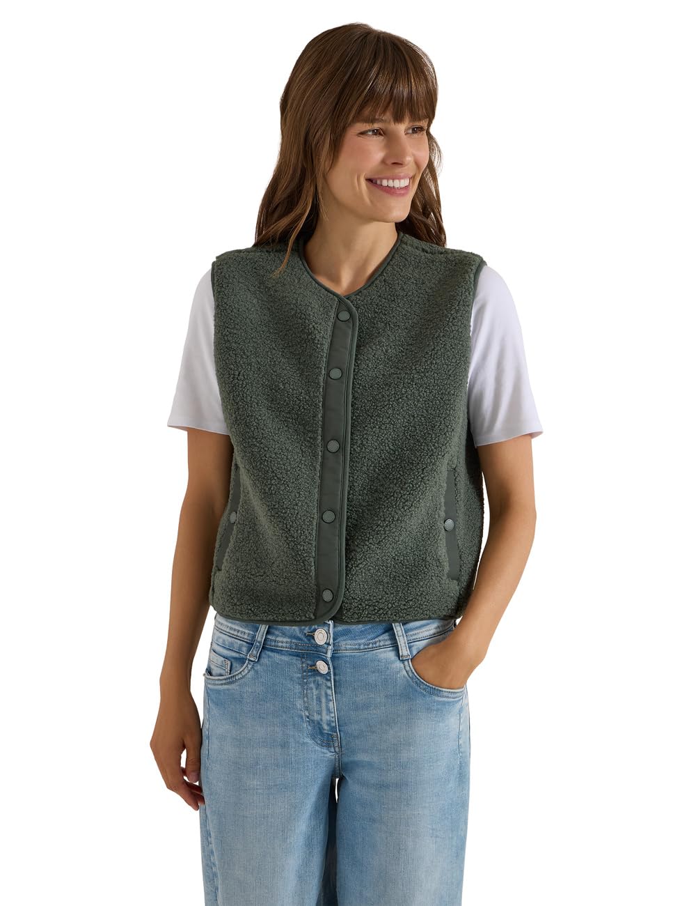 Cecil 2200680 Gilet Teddy con dettagli in softshell Donna (Pacco da 1)