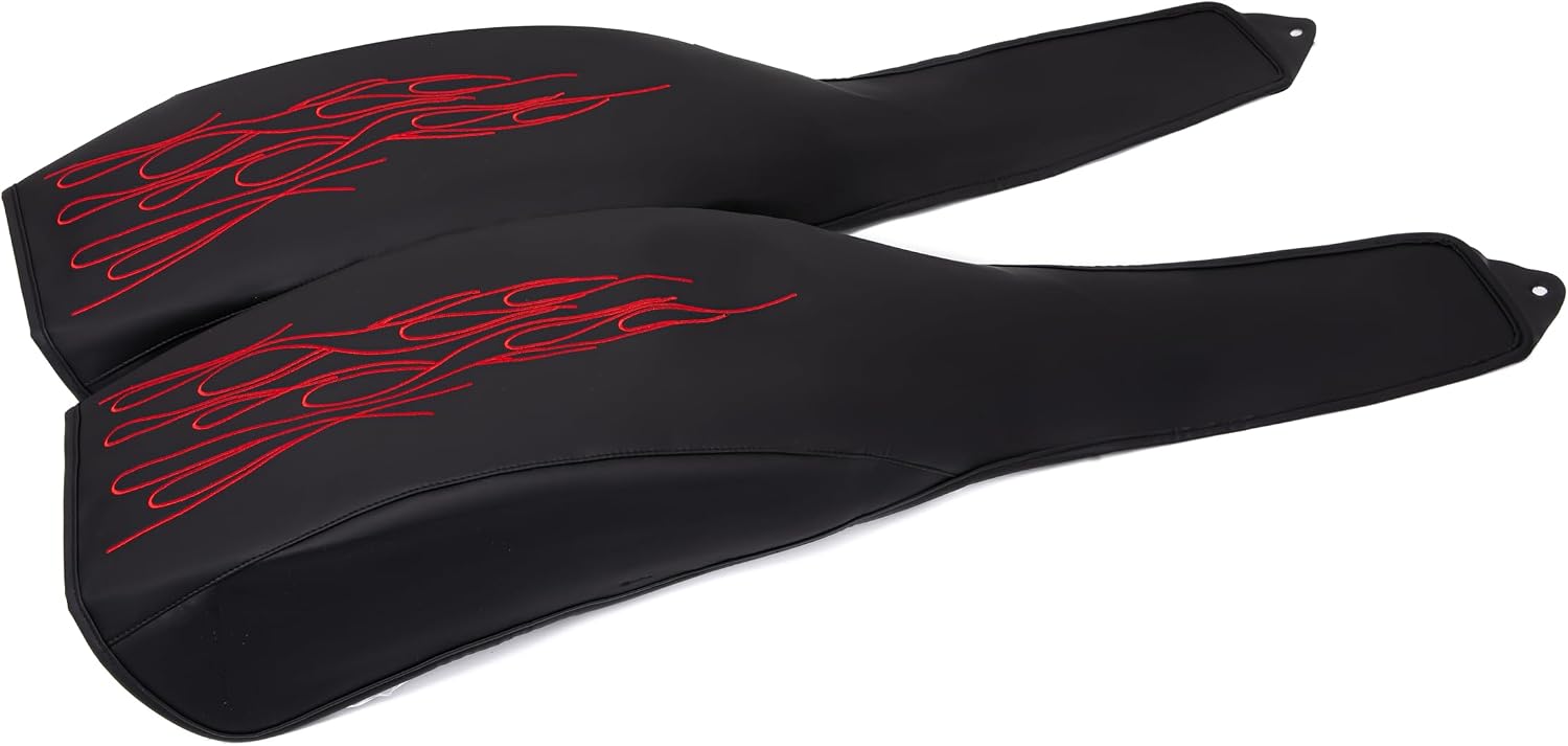 2009-2025 Artificial Leather Flame Rear Trike Fender Bra Set For Harley Tri Glide Ultra Classic FLHTCUTG, 2010-2011 Street Glide Trike FLHXXX (red)
