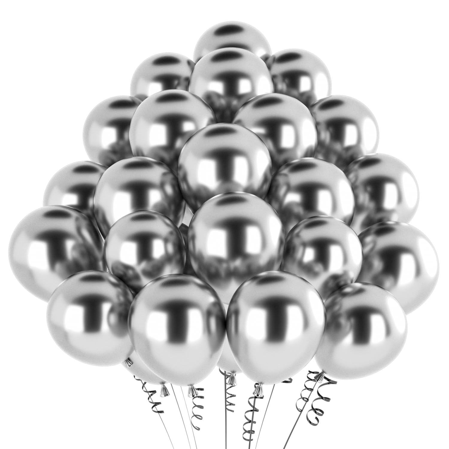 Globos Metálicos Plate,100 Piezas 12 Pulgadas Globos Plate Mate Cromado Metálicos Para Cumpleaños,Graduaciones, Fiesta,Boda Decoración